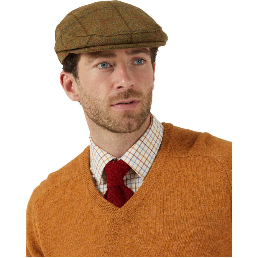 Alan Paine Mens Combrook Tweed Flat Cap COMGCAP - Thyme